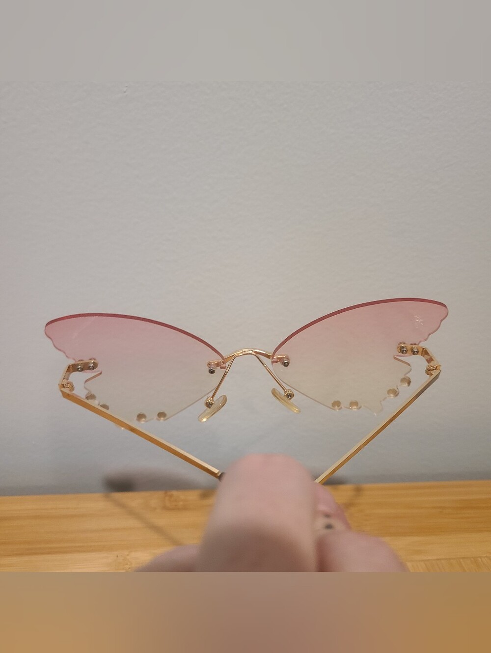Pink Rhinestone Butterfly Sunglasses - Picture 3 of 4